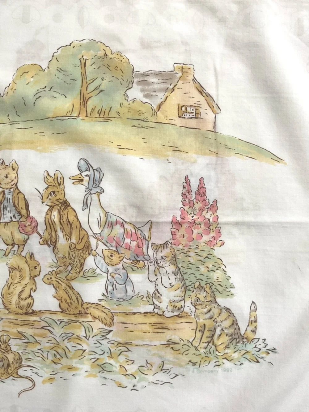 Vintage Cannon Peter Rabbit Birthday Pillowcase Beatrix Potter USA